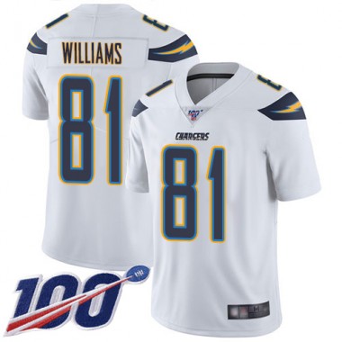 Los Angeles Chargers NFL Football Mike Williams White Jersey Youth Limited #81 Road 100th Season Vapor Untouchable->women nfl jersey->Women Jersey